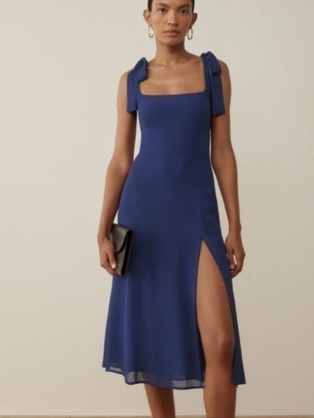 Reformation Twilight Dress Danube Midi High Slit Size 2 Bonus Tote!